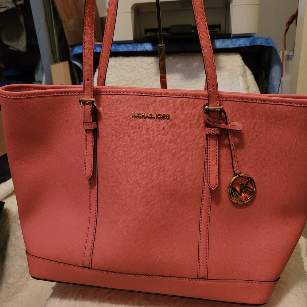 Michael Kors Coral Pink Tote Bag
